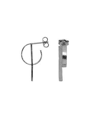 Zilveren ONNO creool met rhodium | OC0130RH | small image 